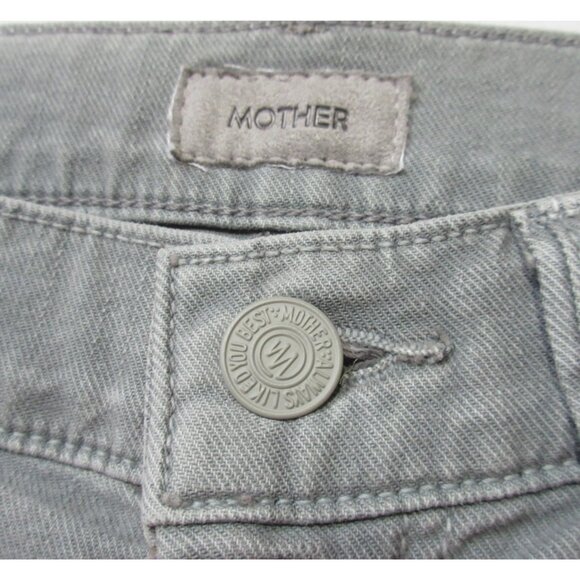 NWT Mother The Weekender in Lead Gray Chalk It Up Stretch Flare Jeans 25 - Picture 5 of 10